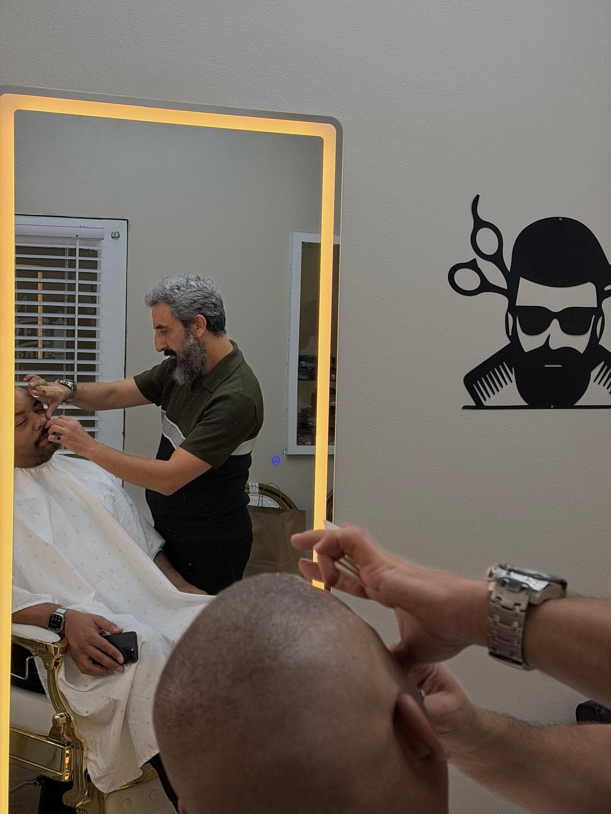 Luxury barbershop interior at Ocean Manor Beach Resort