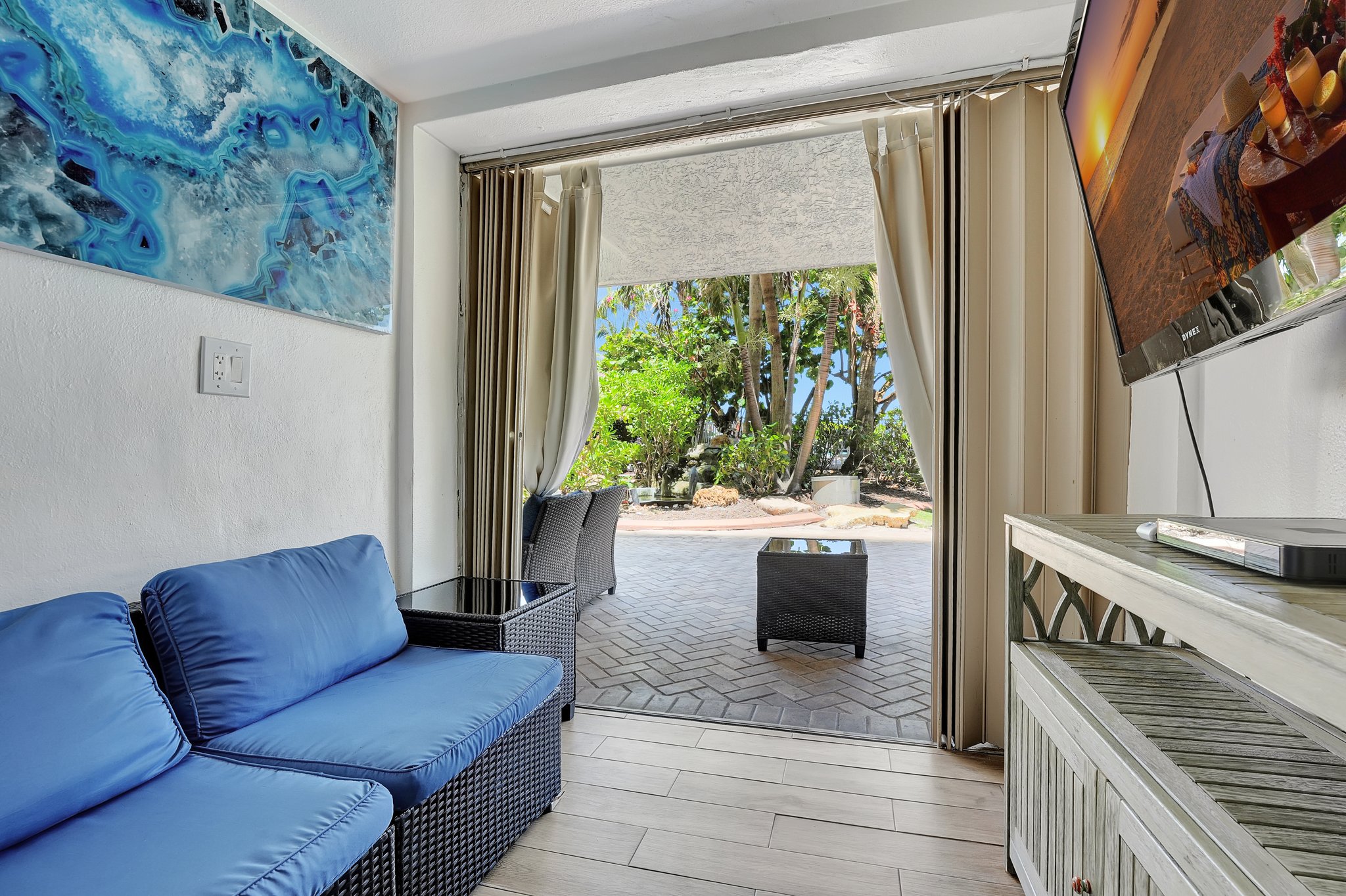 VIP cabana interior with ocean view and premium amenities at Ocean Manor