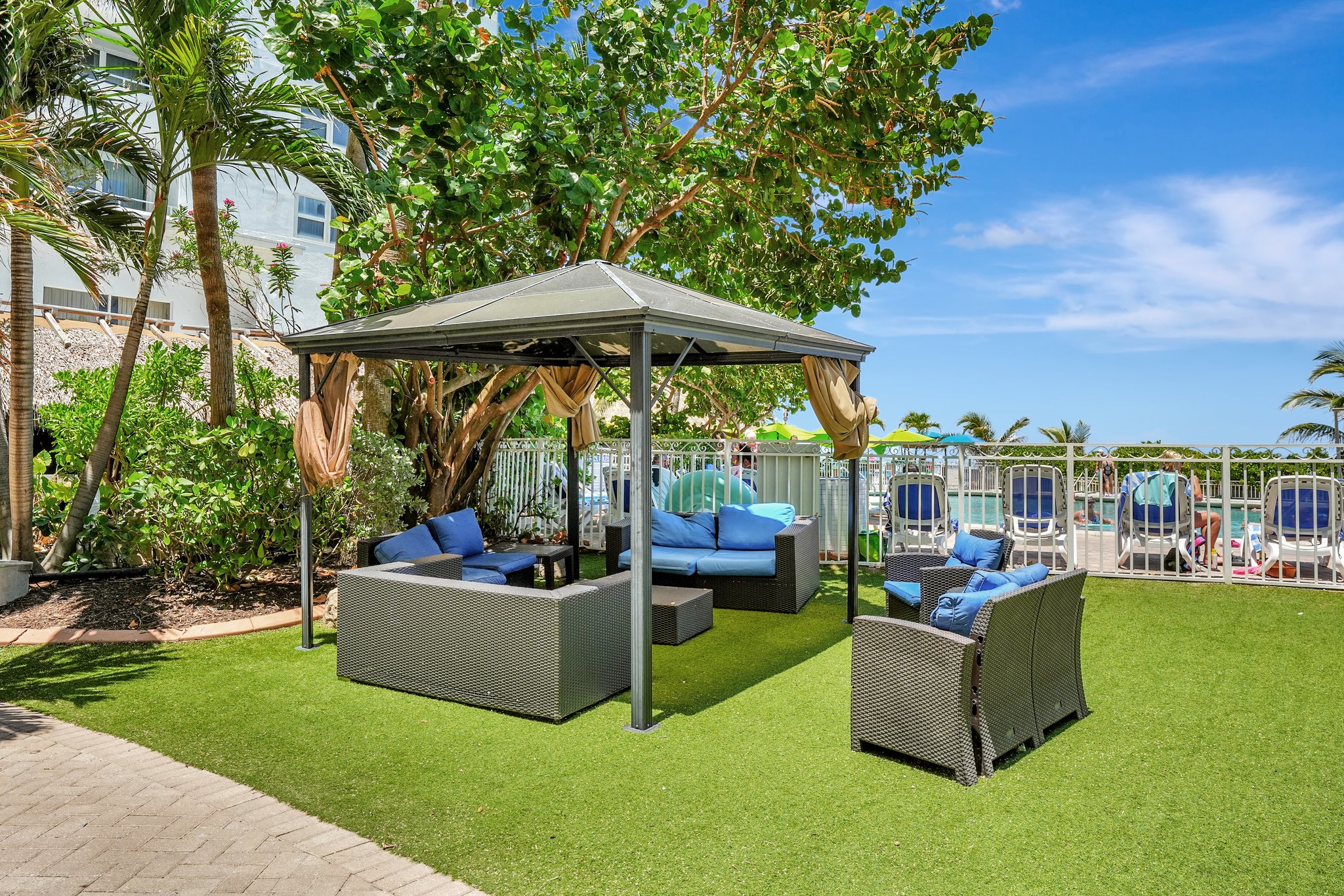 Modern style cabana interior at Ocean Manor Beach Resort for reservations