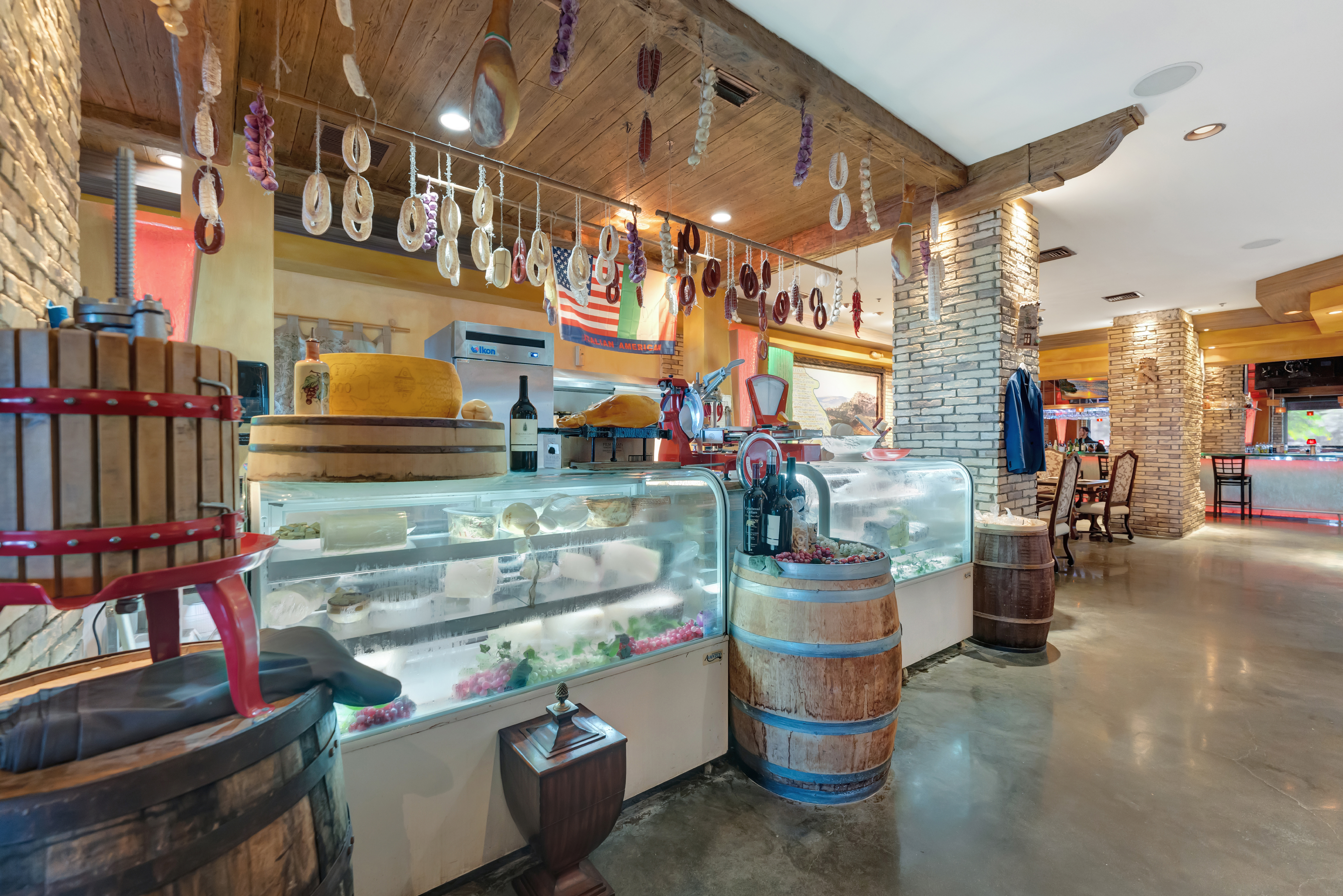 Authentic Italian deli display with premium ingredients