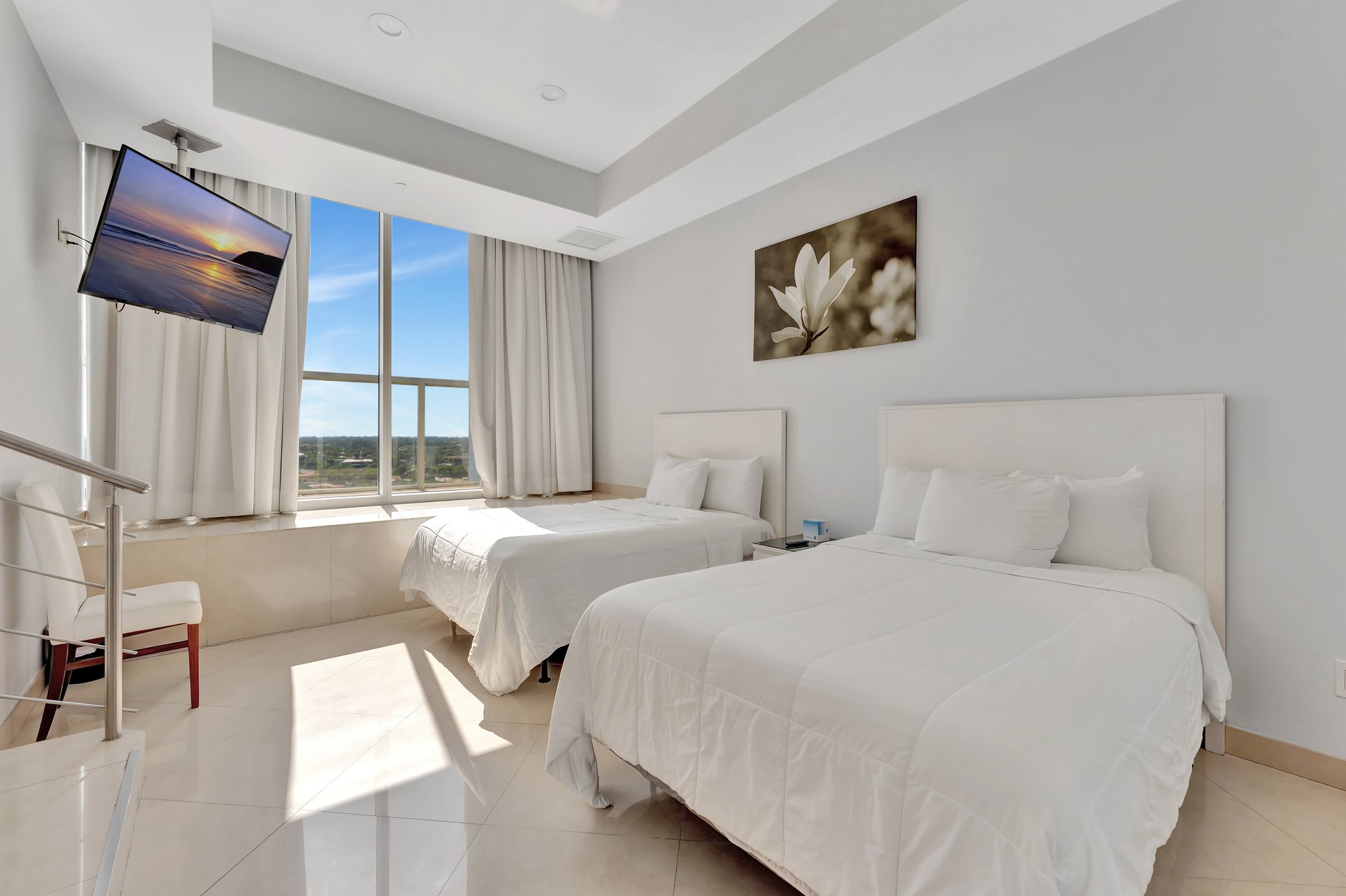 Penthouse 1105 bedroom with panoramic Fort Lauderdale skyline view
