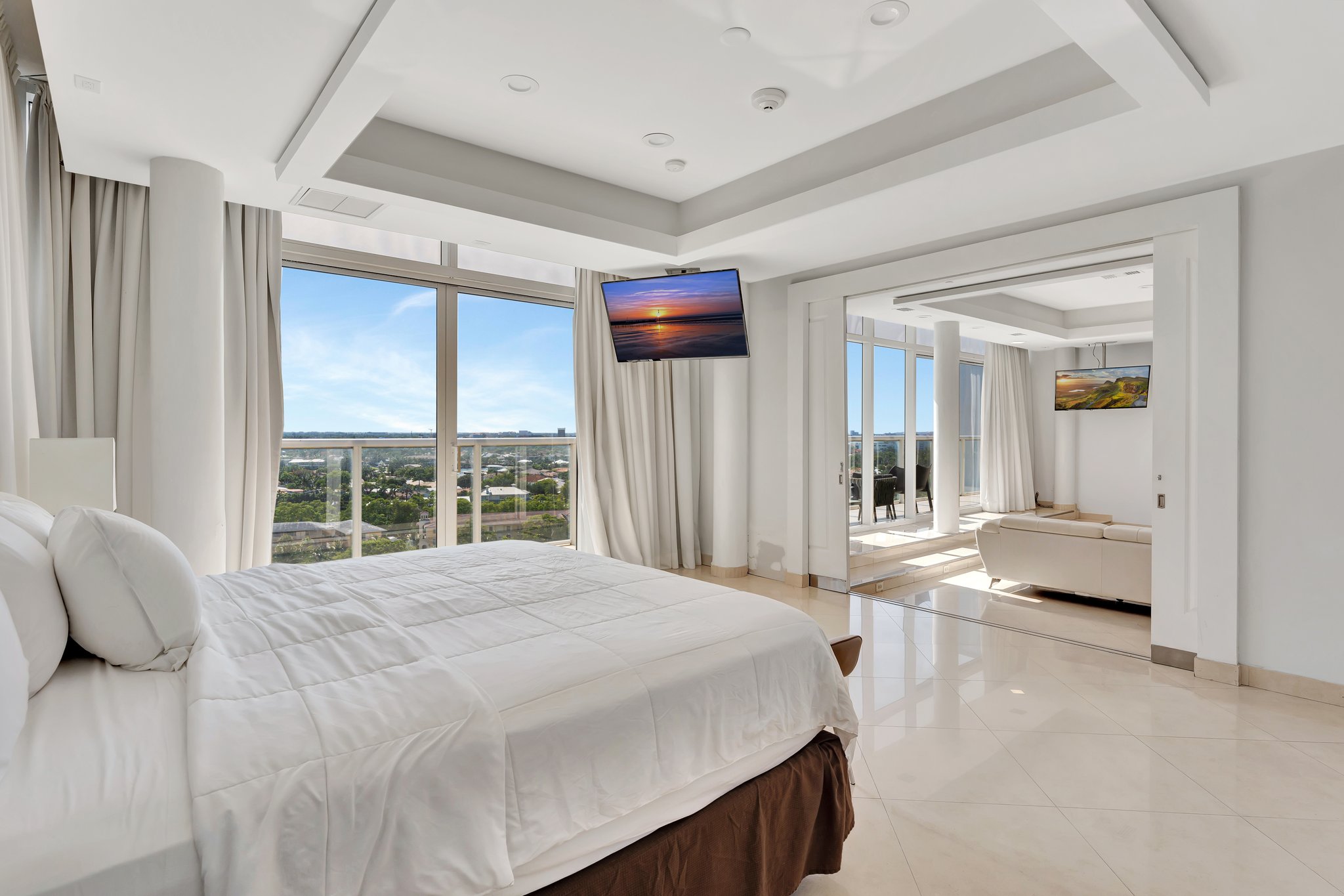 Balcony view from the master bedroom overlooking Fort Lauderdale