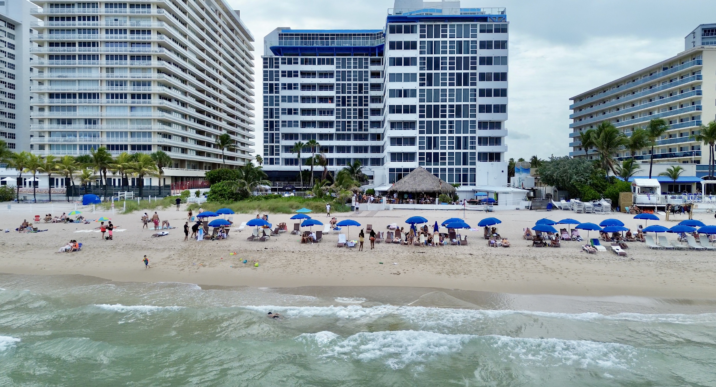 Ocean Manor Beach Resort entrance with waterfall feature and oceanfront views in Fort Lauderdale