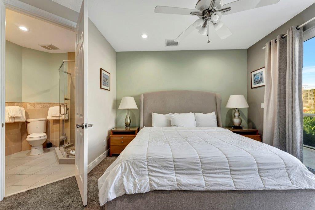 Bedroom with en-suite bathroom at 2870 NE 9th Street Pompano Beach luxury mansion